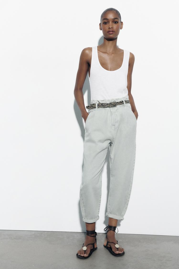 Z1975 BAGGY HIGH-WAIST PAPERBAG JEANS WITH BELT