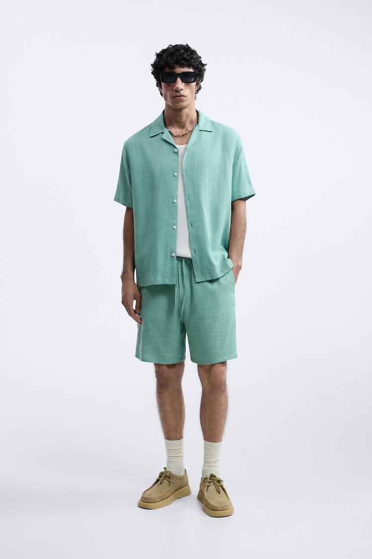 VISCOSE - LINEN BERMUDA SHORTS