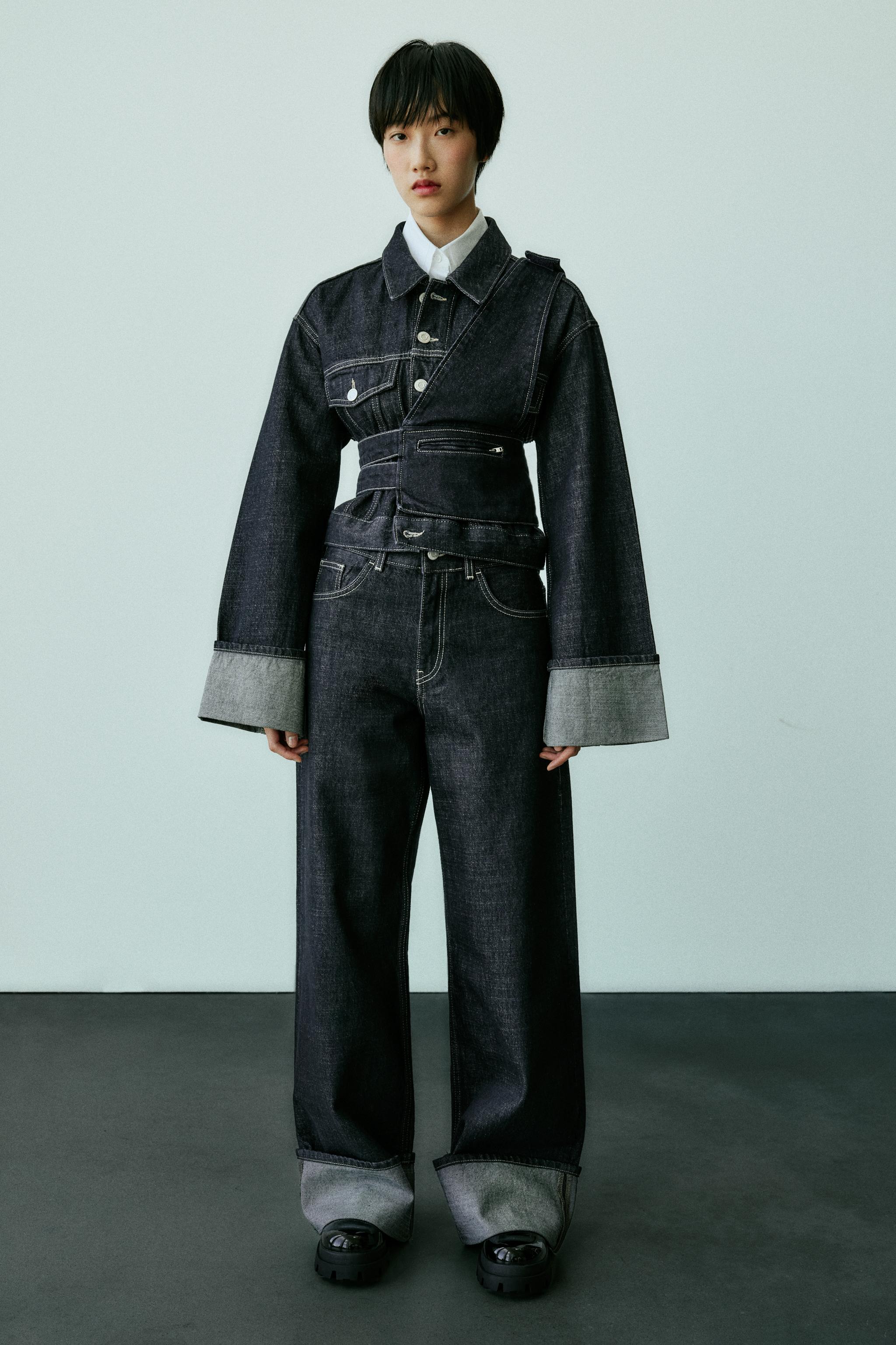 Zara TRF TURNED UP CUFF DENIM JEANS Bayshore Shopping Centre