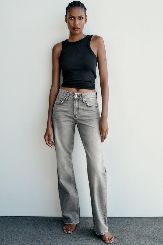 TRF WIDELEG MIDRISE FULL LENGTH JEANS Grey ZARA South Africa