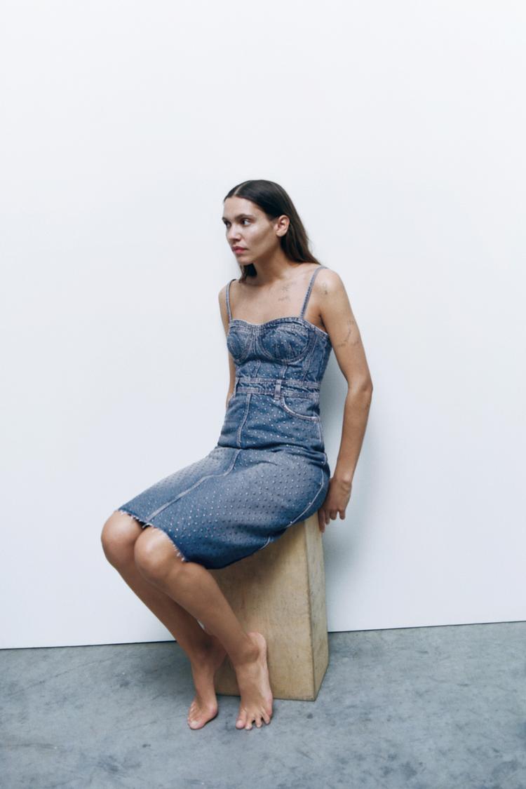 ZW STUDDED DENIM BUSTIER