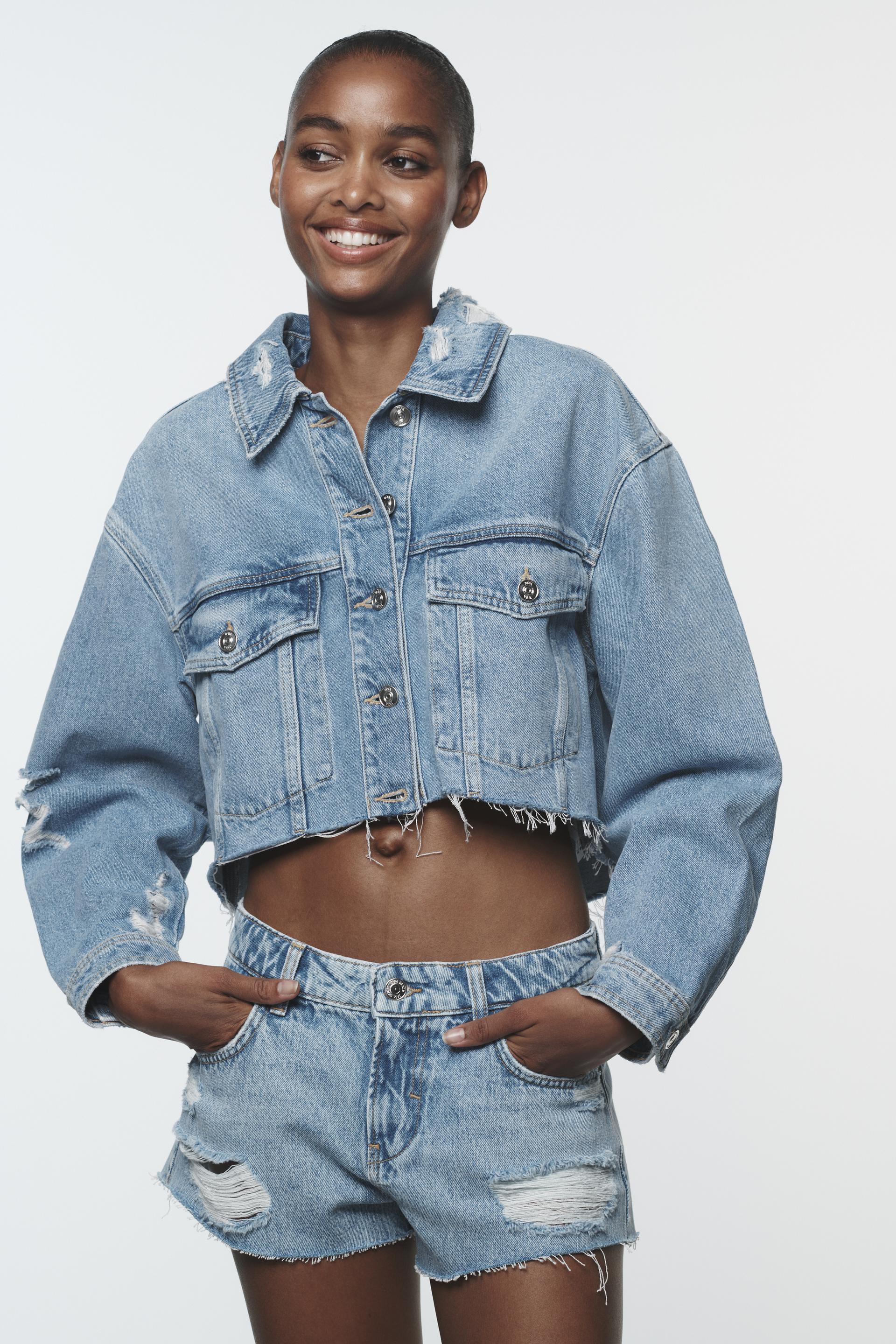 Zara Cropped Ripped Z1975 Denim Jacket - Big Apple Buddy