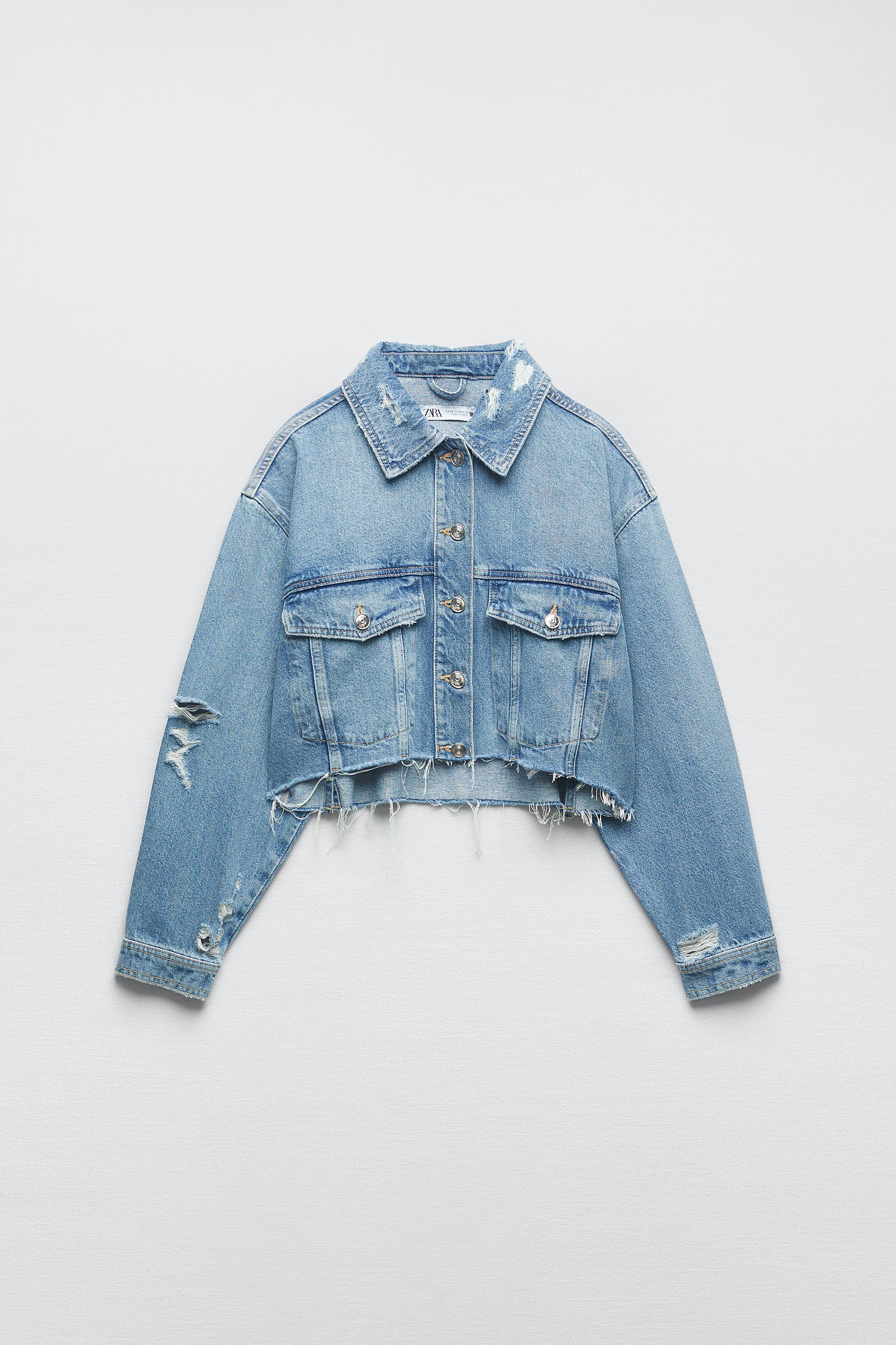 Zara Cropped Ripped Z1975 Denim Jacket - Big Apple Buddy