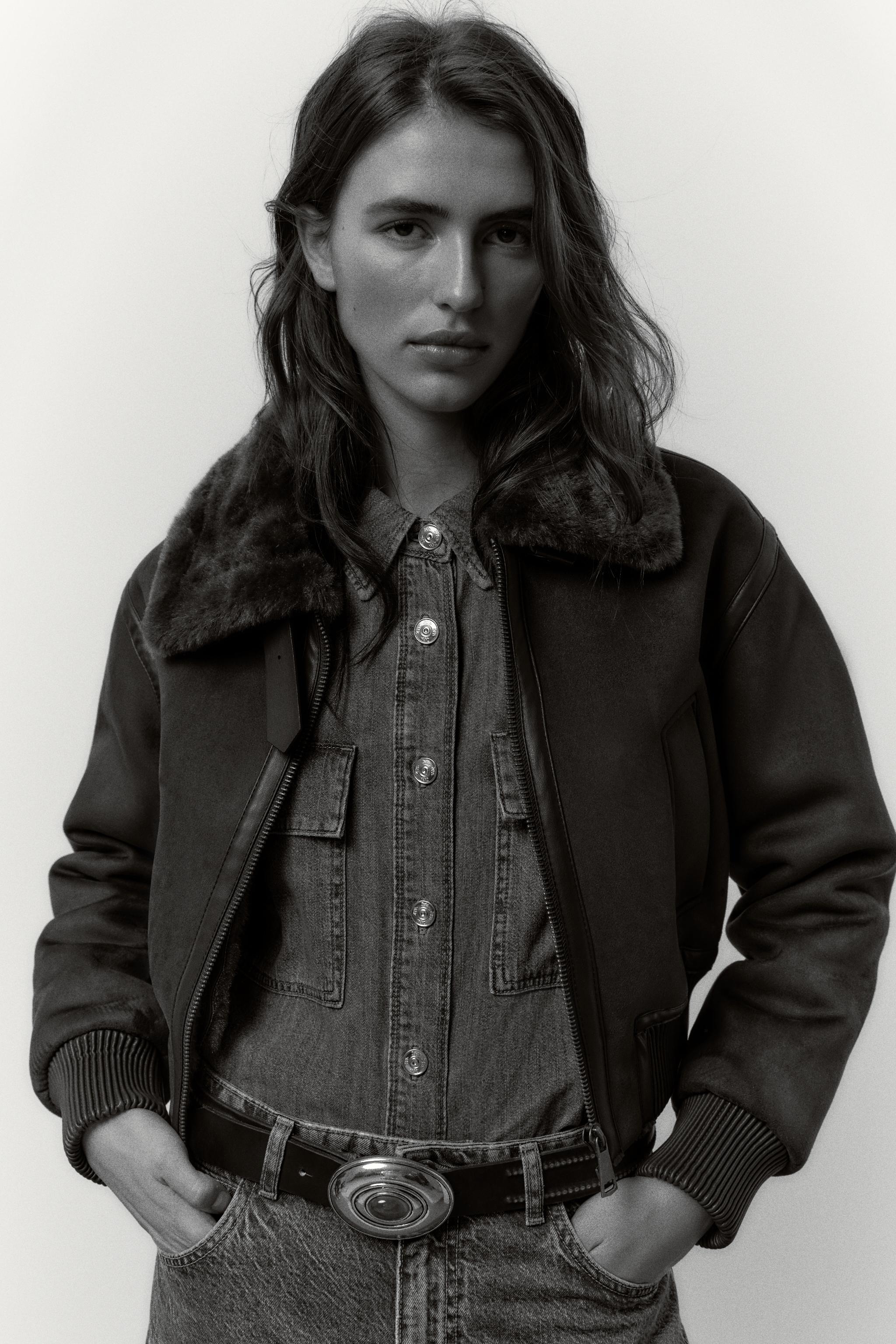 double faced jacket black and white