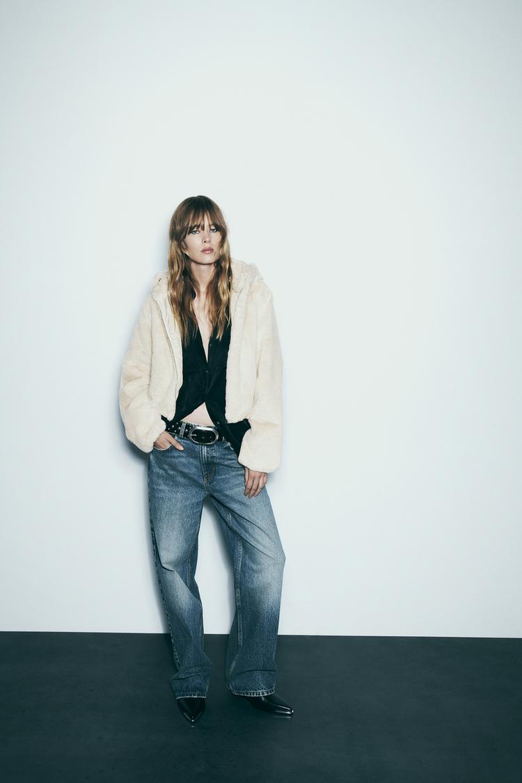 FAUX FUR HOODED JACKET