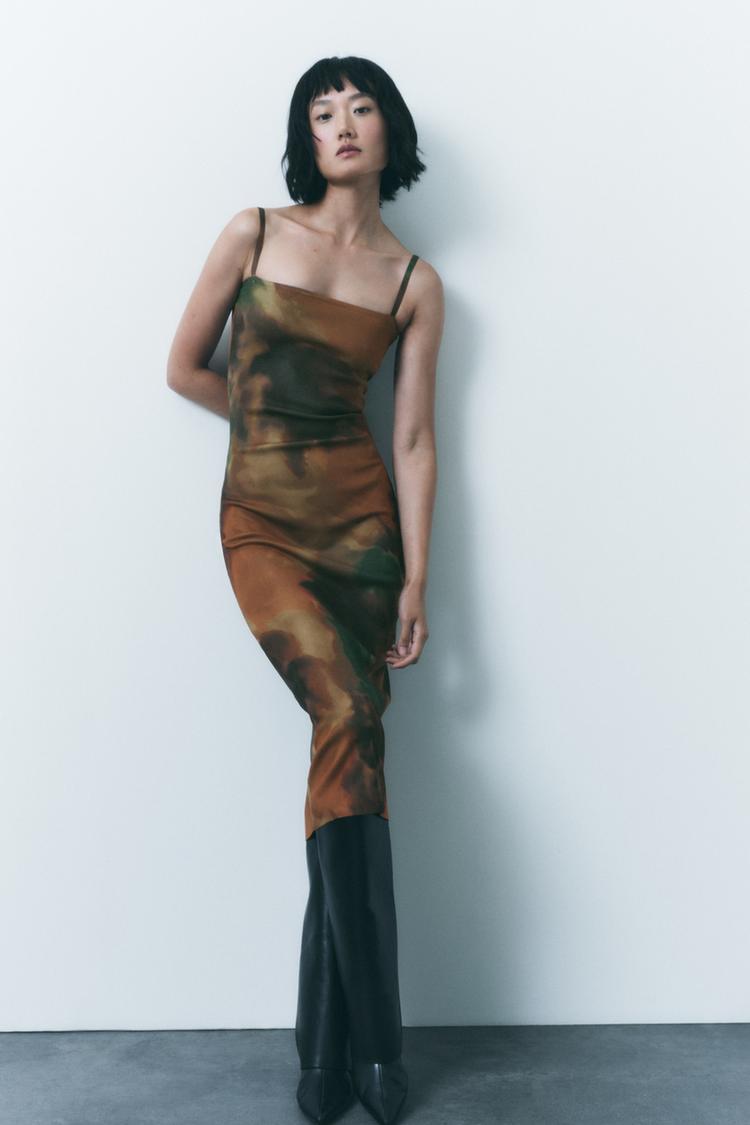PRINTED KNIT DRESS