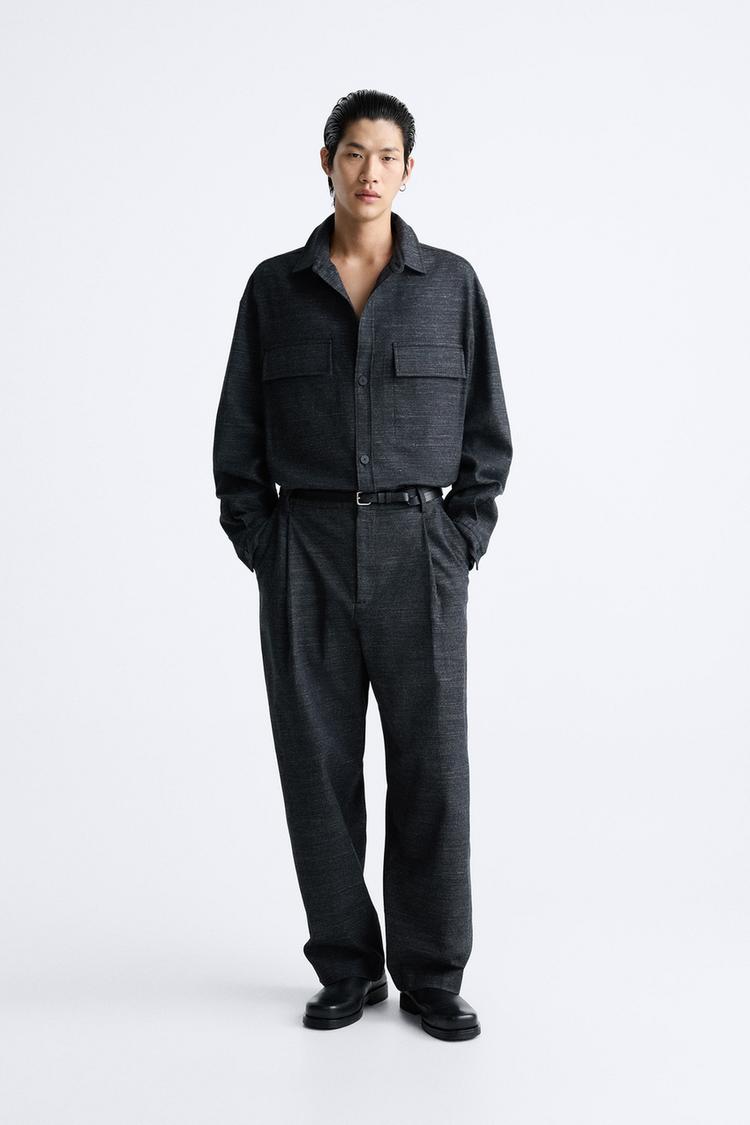 RELAXED FIT PLEATED PANTS