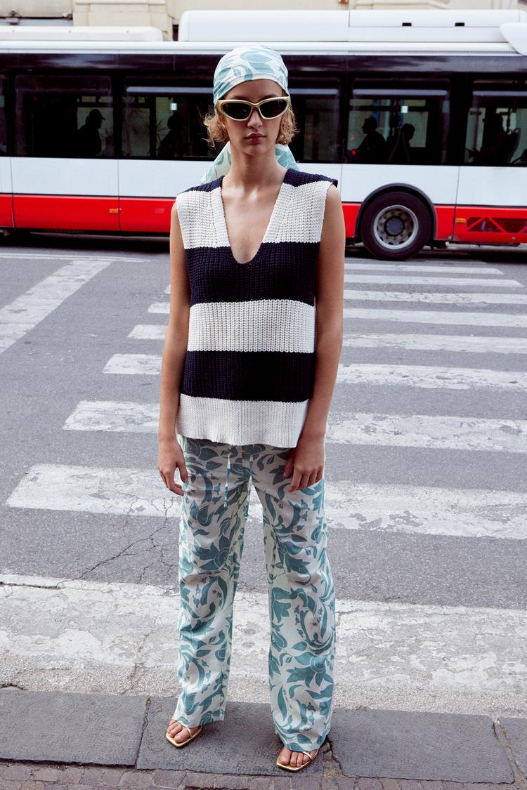 PRINTED COTTON TROUSERS