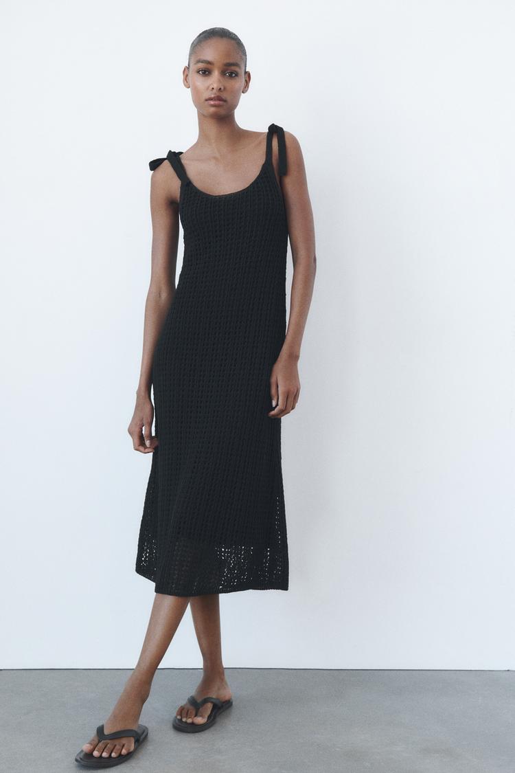 STRAPPY KNIT DRESS WITH KNOTS