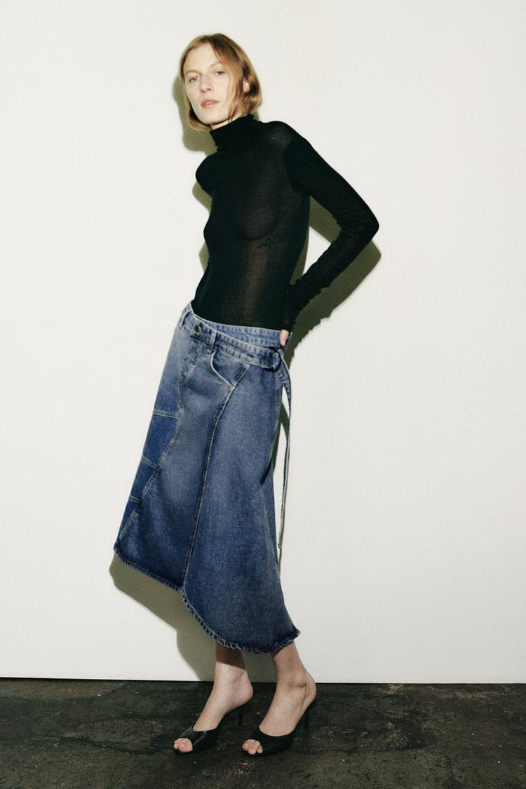 ZW ASYMMETRIC DENIM SKIRT