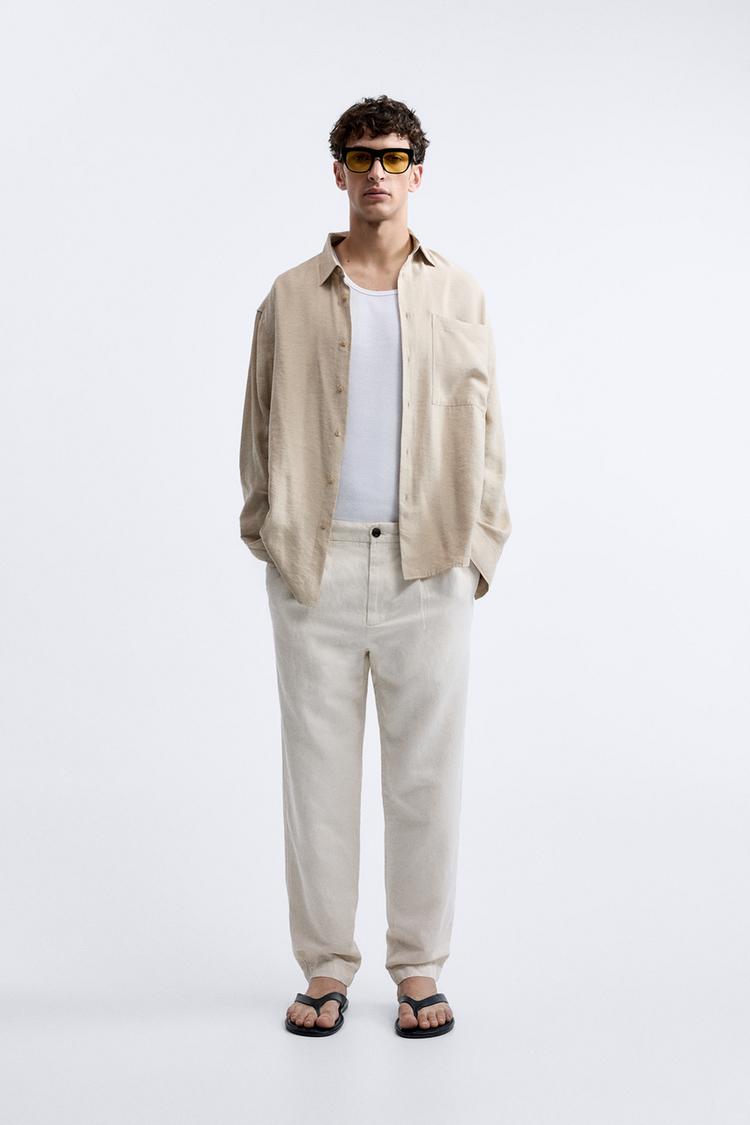 COTTON-LINEN TROUSERS