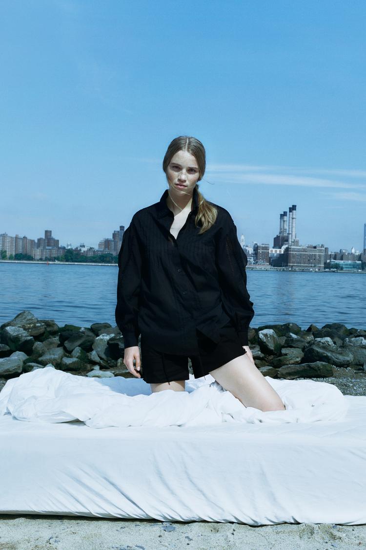 EMBELLISHED RUFFLED SHIRT