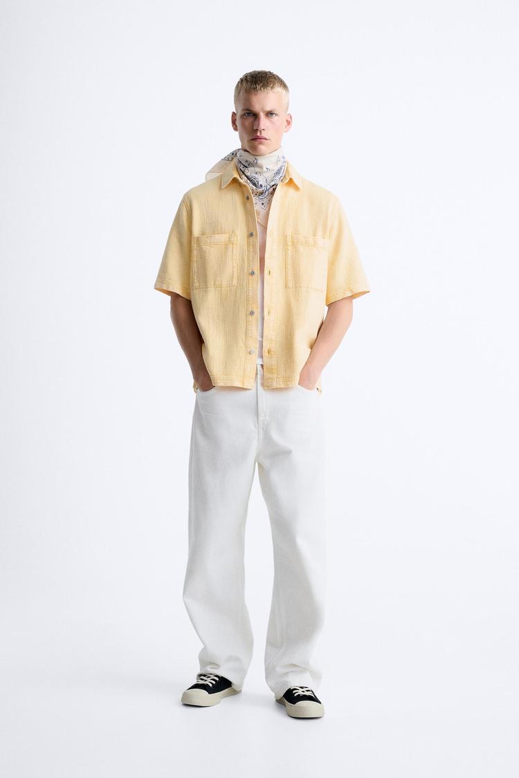 FADED TEXTURED COTTON SHIRT