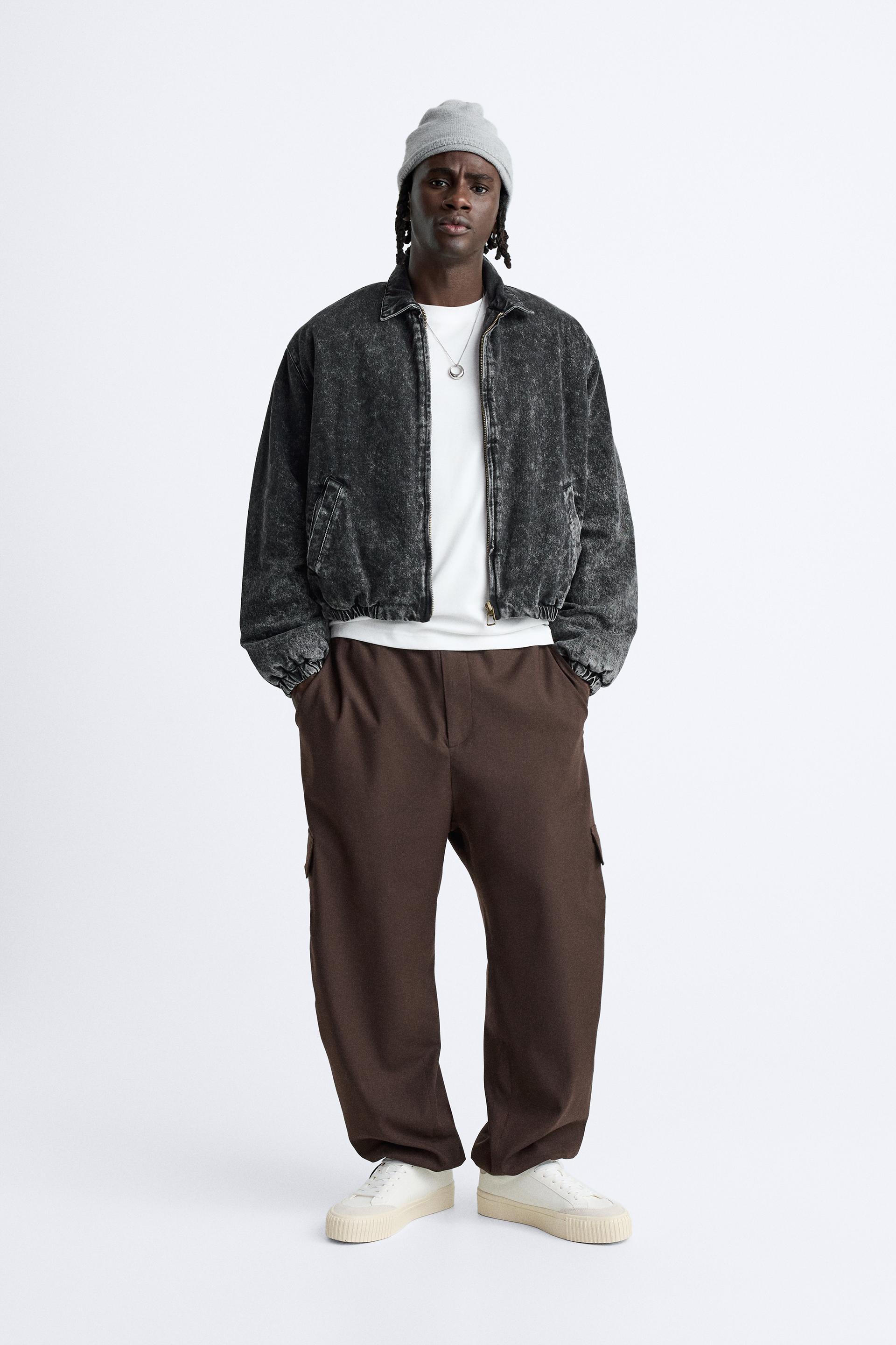 CROPPED DENIM JACKET Black ZARA South Africa