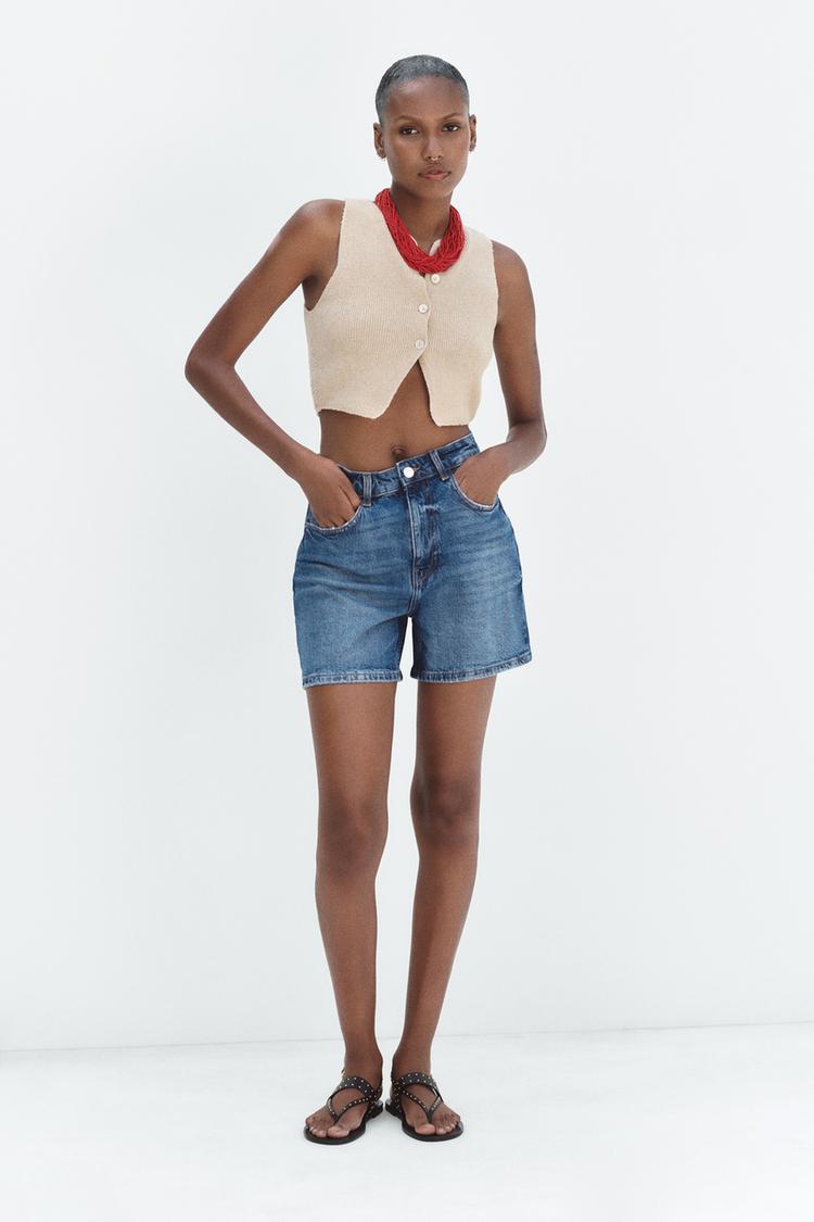 Z1975 DENIM MOM-FIT HIGH-WAIST SHORTS