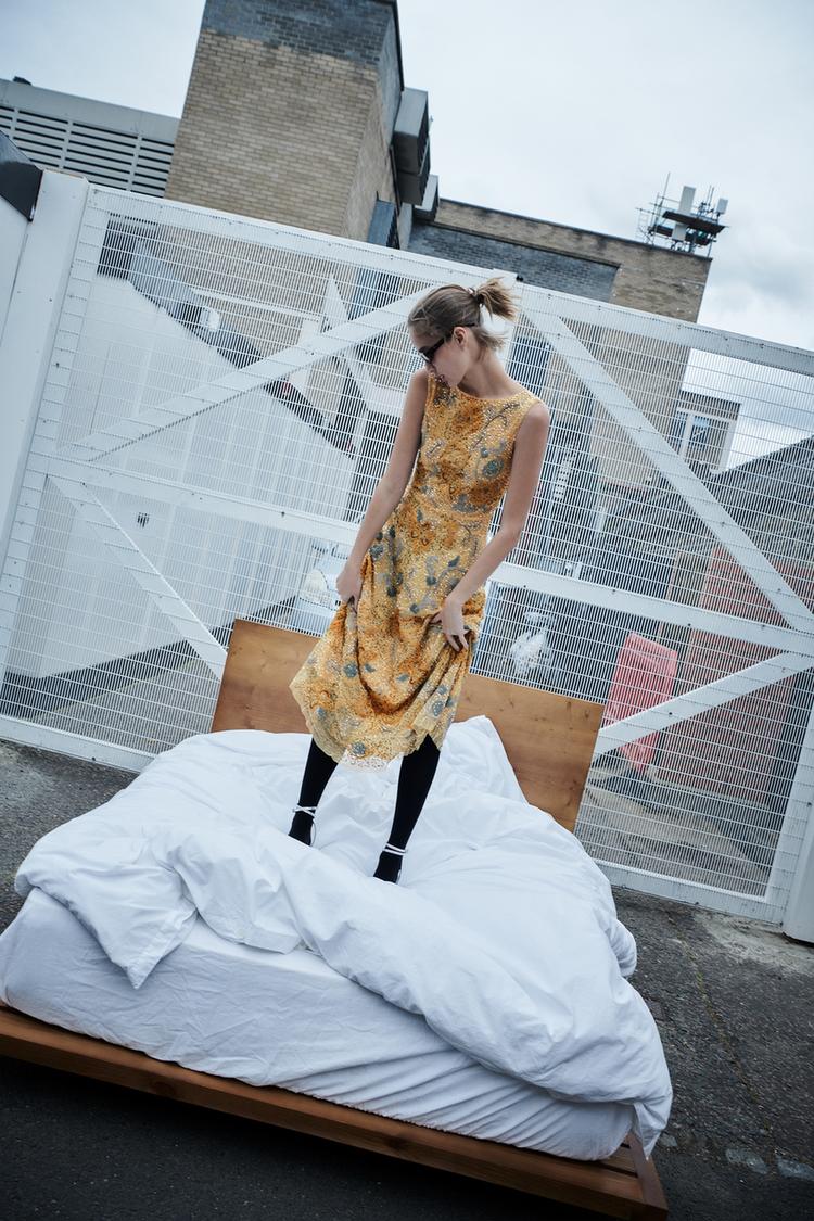 KNIT EMBROIDERED DRESS WITH BEADING