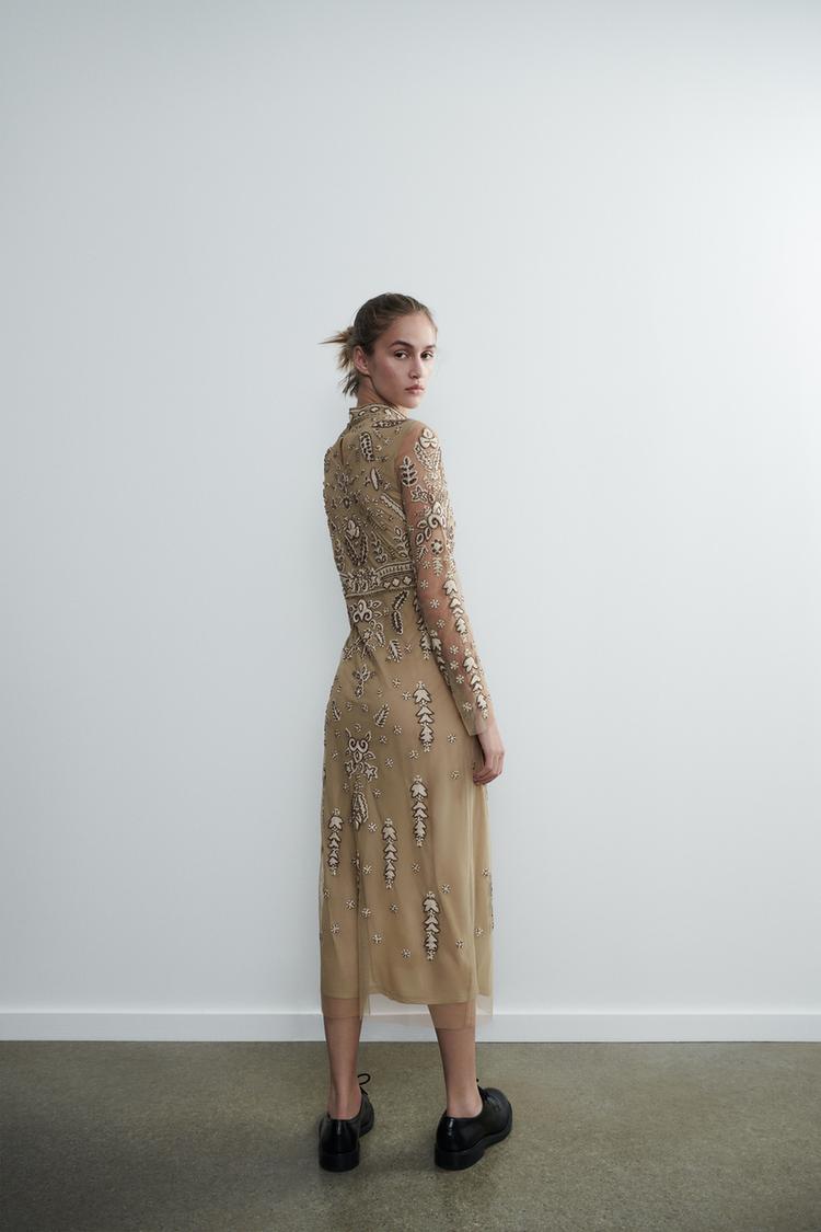 BEADED KNIT DRESS