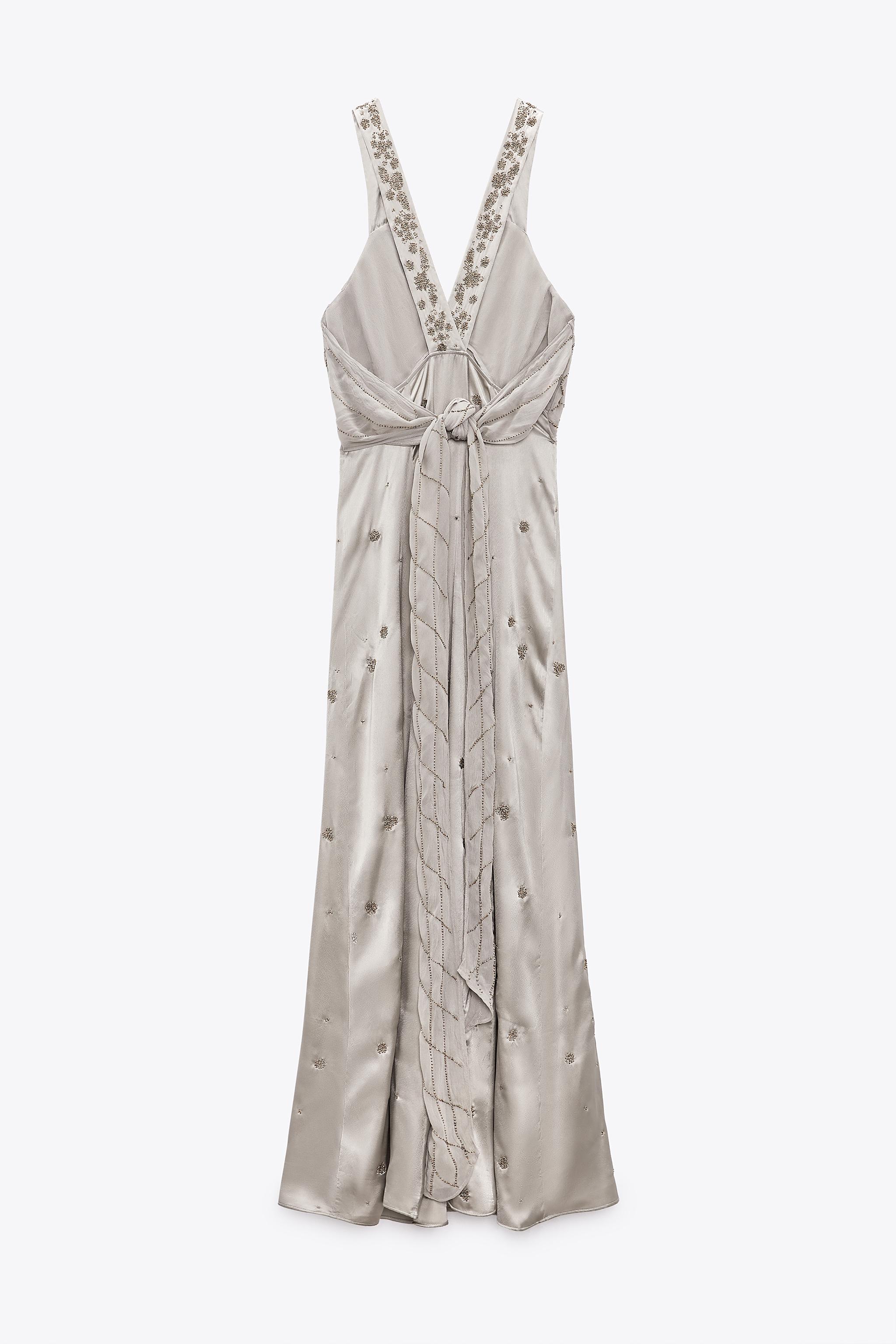 Zara EMBROIDERED SATIN EFFECT DRESS LIMITED EDITION | Mall Zara EMBROIDERED SATIN EFFECT DRESS LIMITED EDITION | Mall