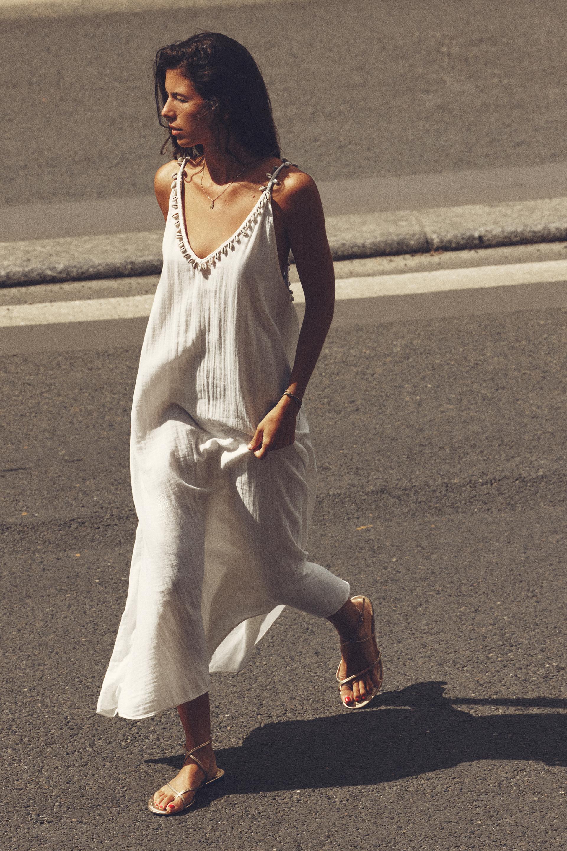 SEASHELL CROCHET DRESS White ZARA Ireland
