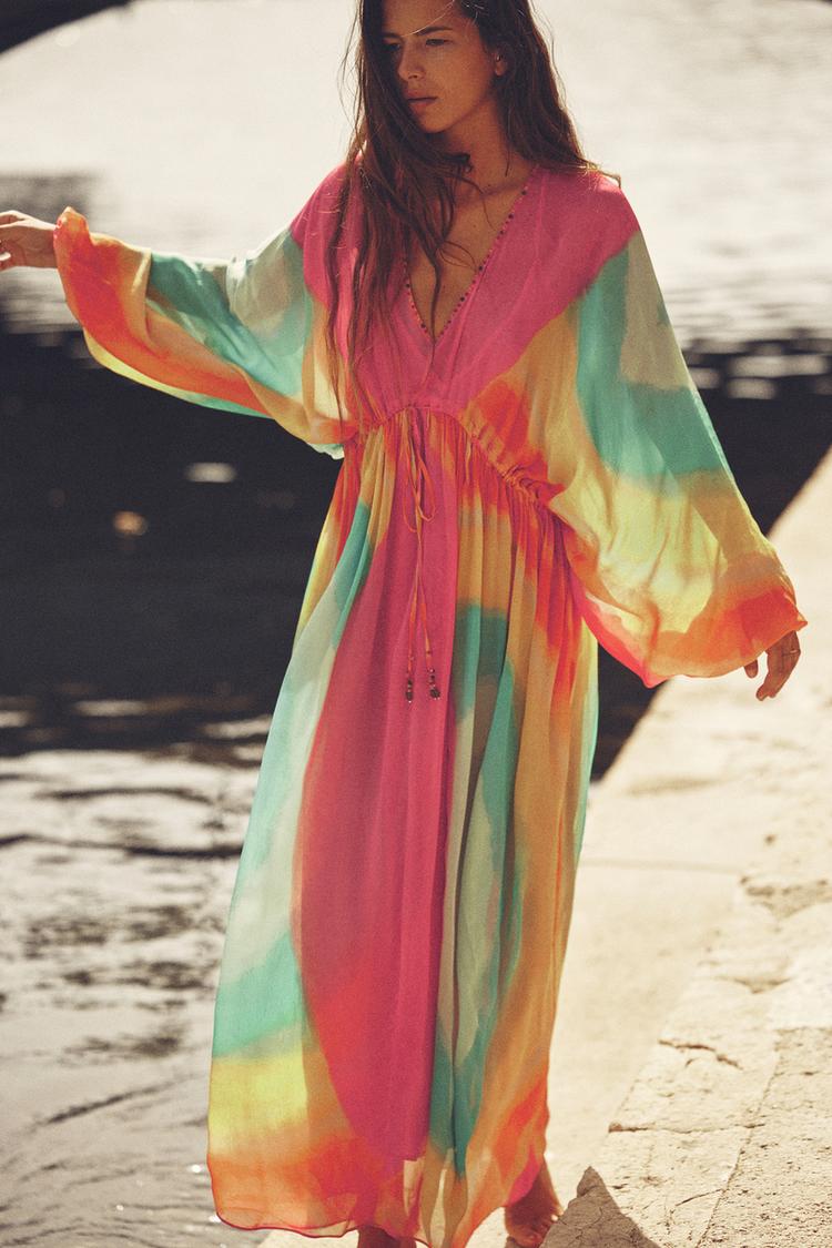 TIE-DYE DRESS WITH BEADING - LIMITED EDITION