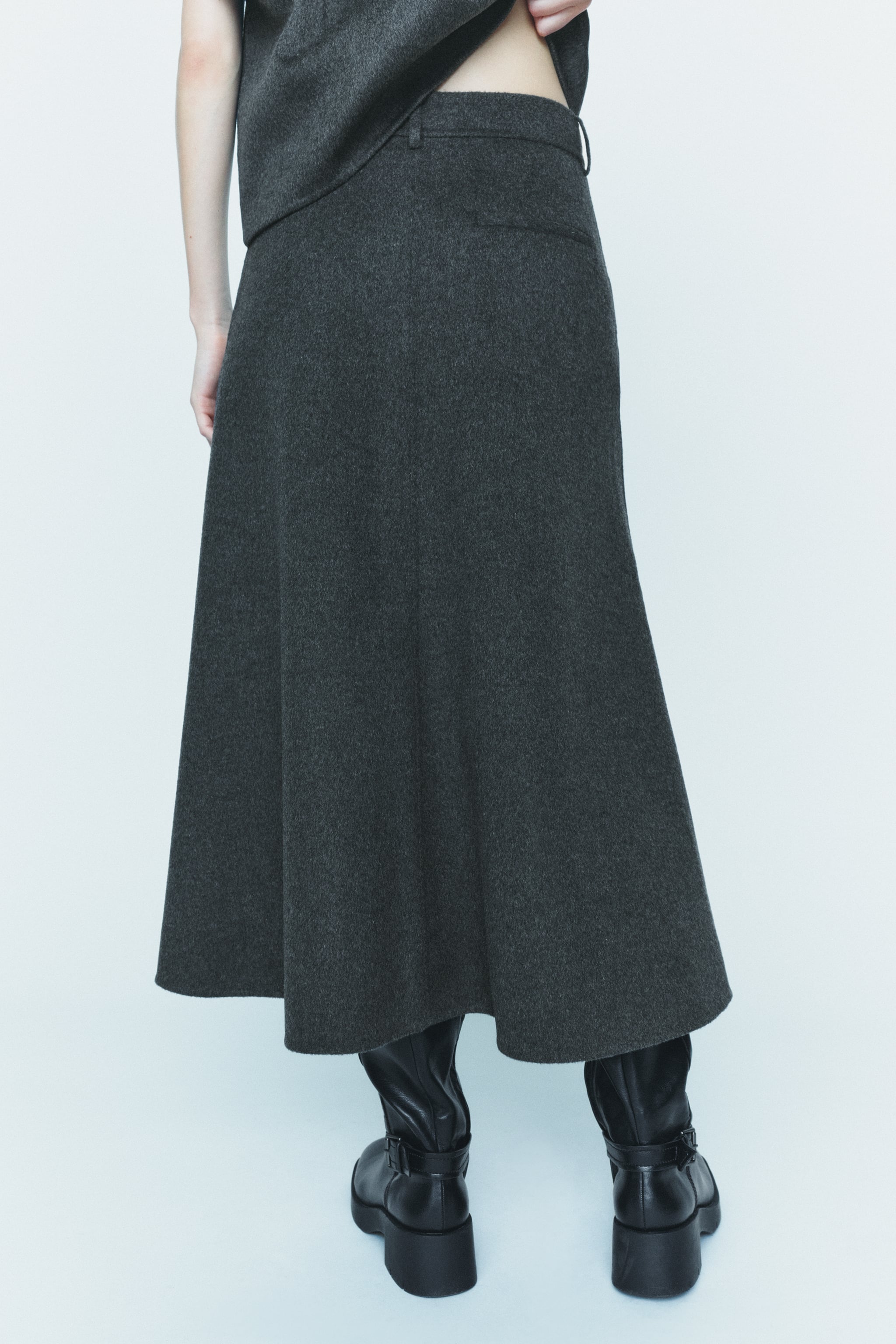 WOOL BLEND CAPE SKIRT ZW COLLECTION