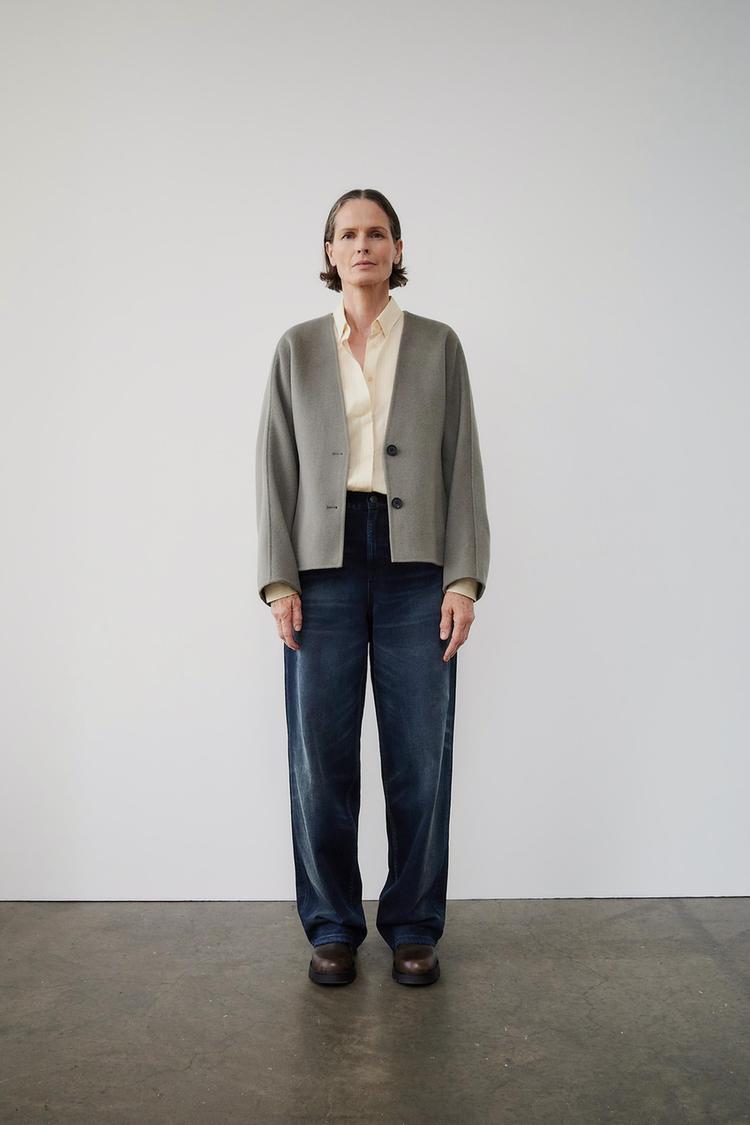 DOUBLE FACED WOOL KIMONO CARDIGAN ZW COLLECTION