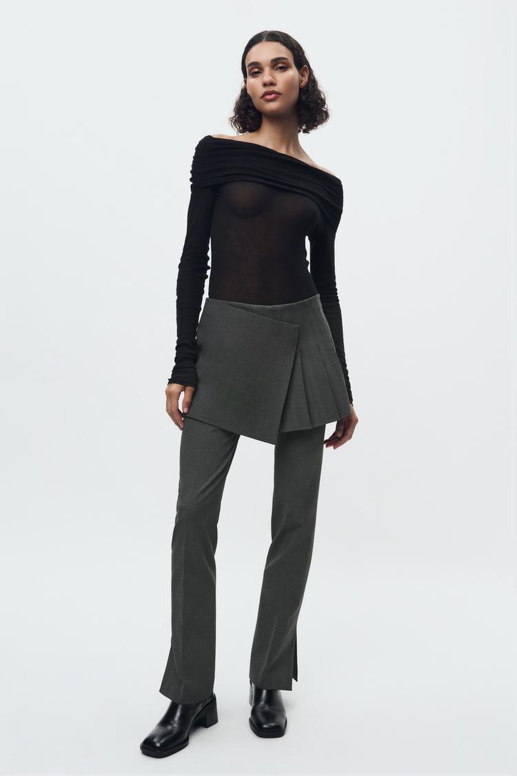 PANTS WITH BOX PLEAT SKIRT ZW COLLECTION