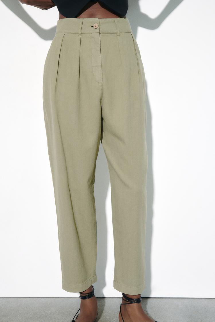 BALLOON FIT DARTED TROUSERS