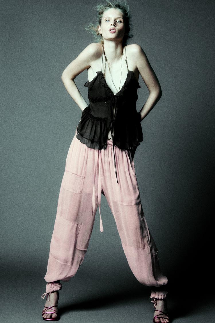 SEMI-SHEER CARGO TROUSERS