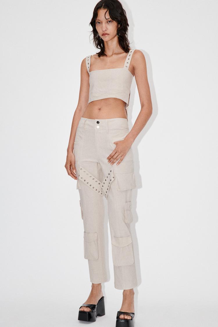 LINEN BLEND CARGO TROUSERS - LIMITED EDITION