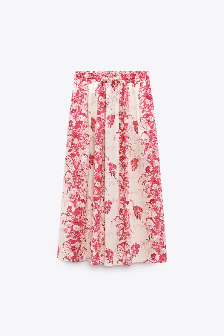 PRINTED MIDI SKIRT