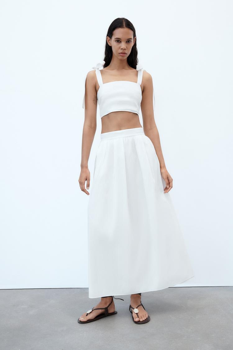 CROP TOP WITH TIED STRAPS