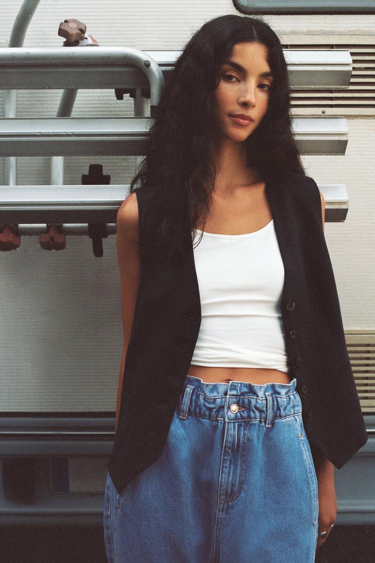 TAILORED LINEN BLEND WAISTCOAT