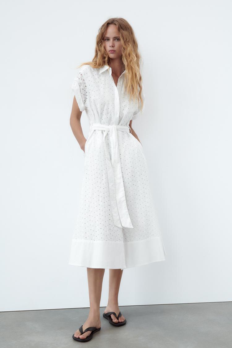 EMBROIDERED MIDI DRESS