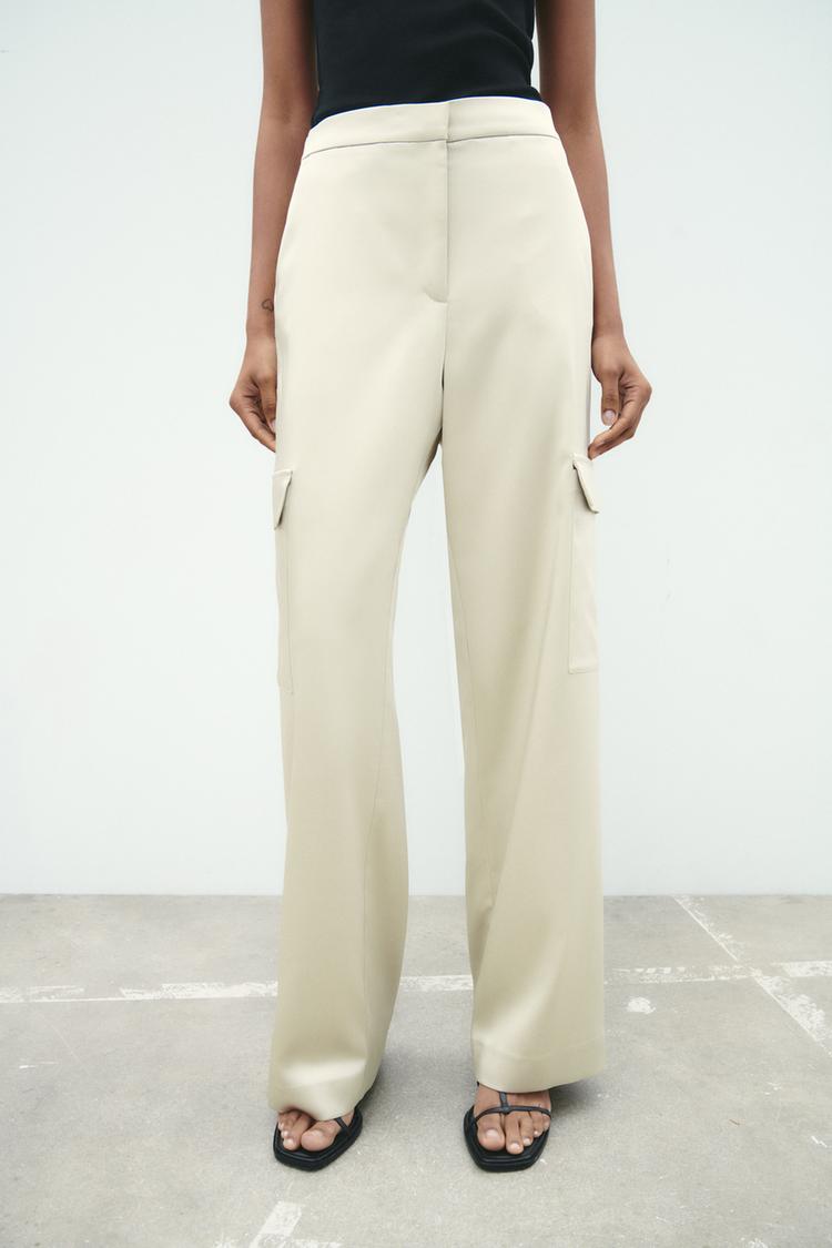 SATIN CARGO TROUSERS