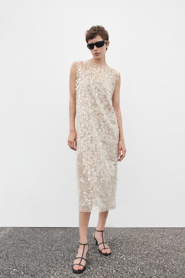 SEQUINNED MIDI DRESS