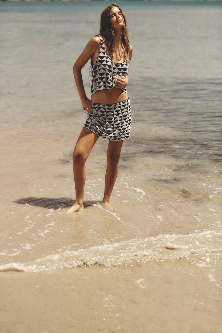 BEADED MINI SKIRT