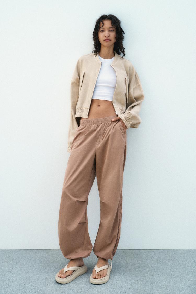 NYLON BLEND PARACHUTE TROUSERS