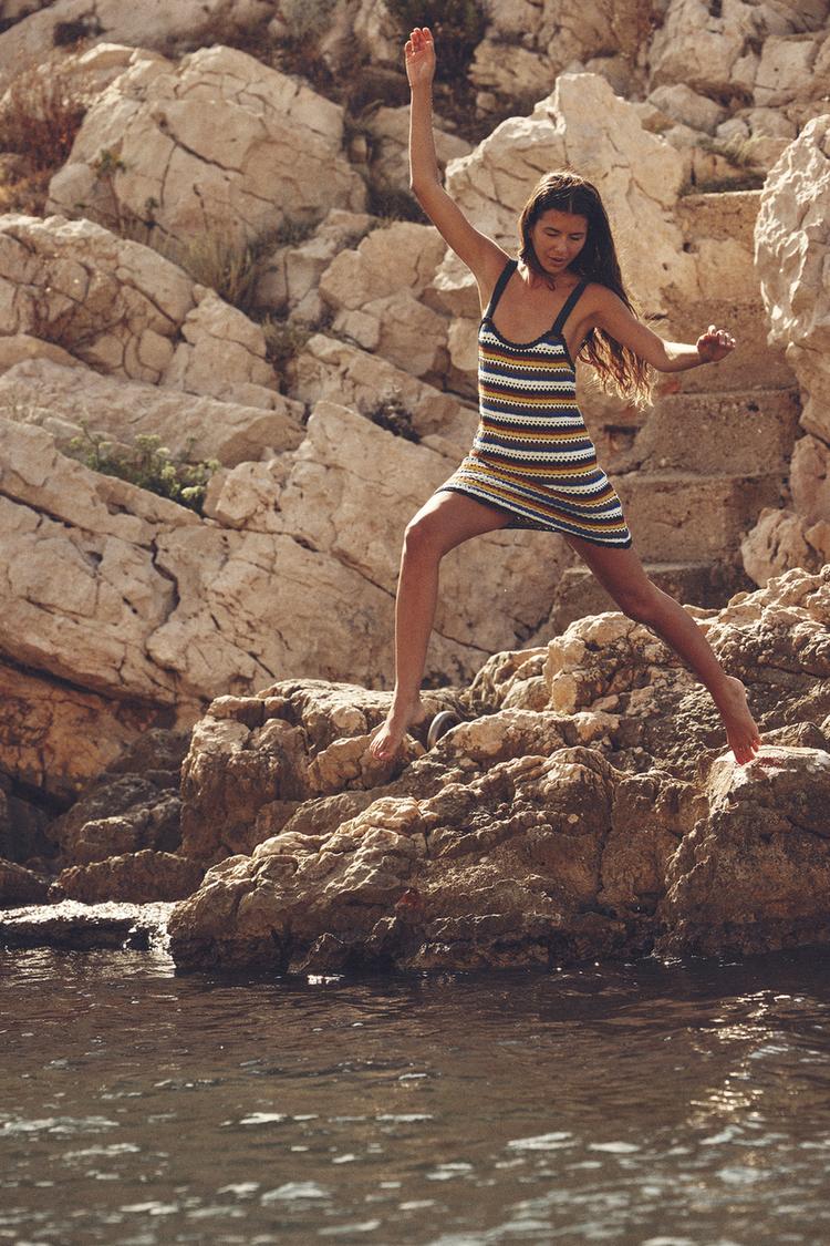 STRIPED CROCHET DRESS