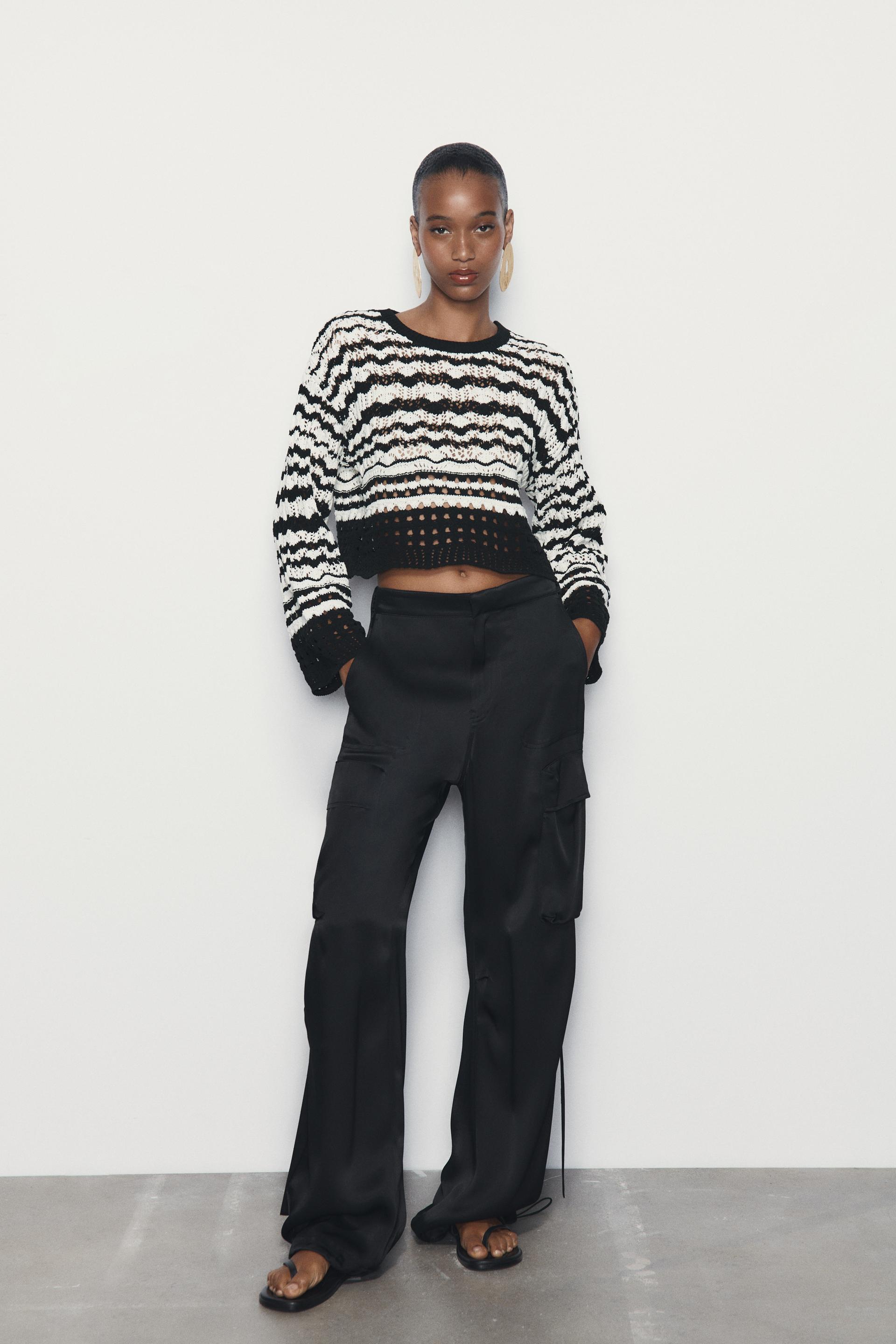 Zara CONTRAST CHENILLE SWEATER Mall of America