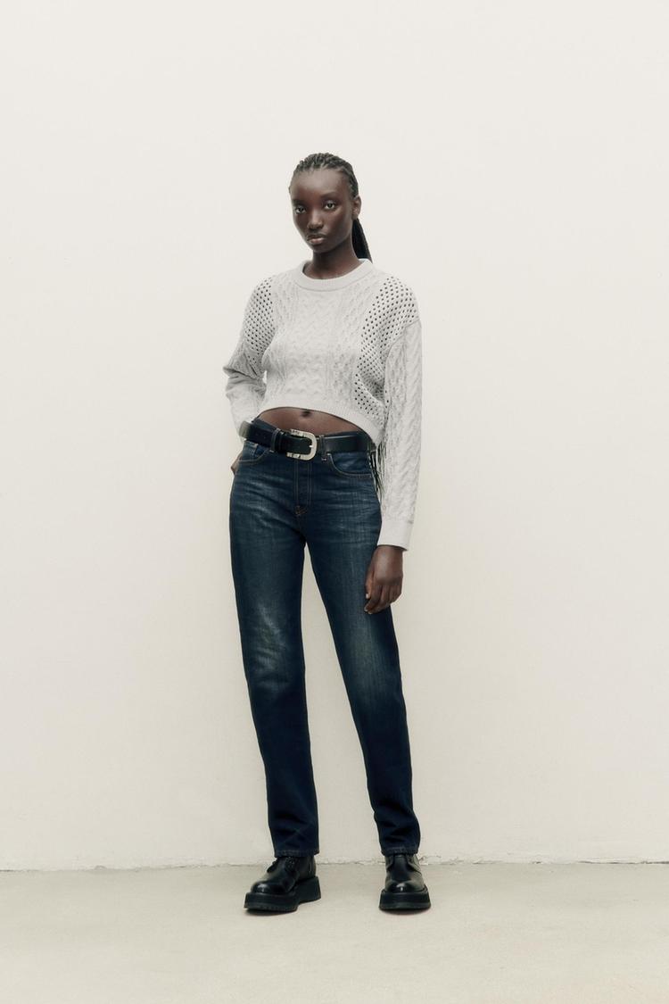 CROP CHENILLE SWEATER