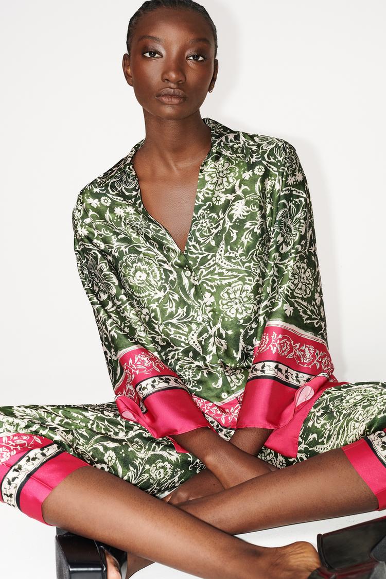 PRINTED CROPPED TROUSERS