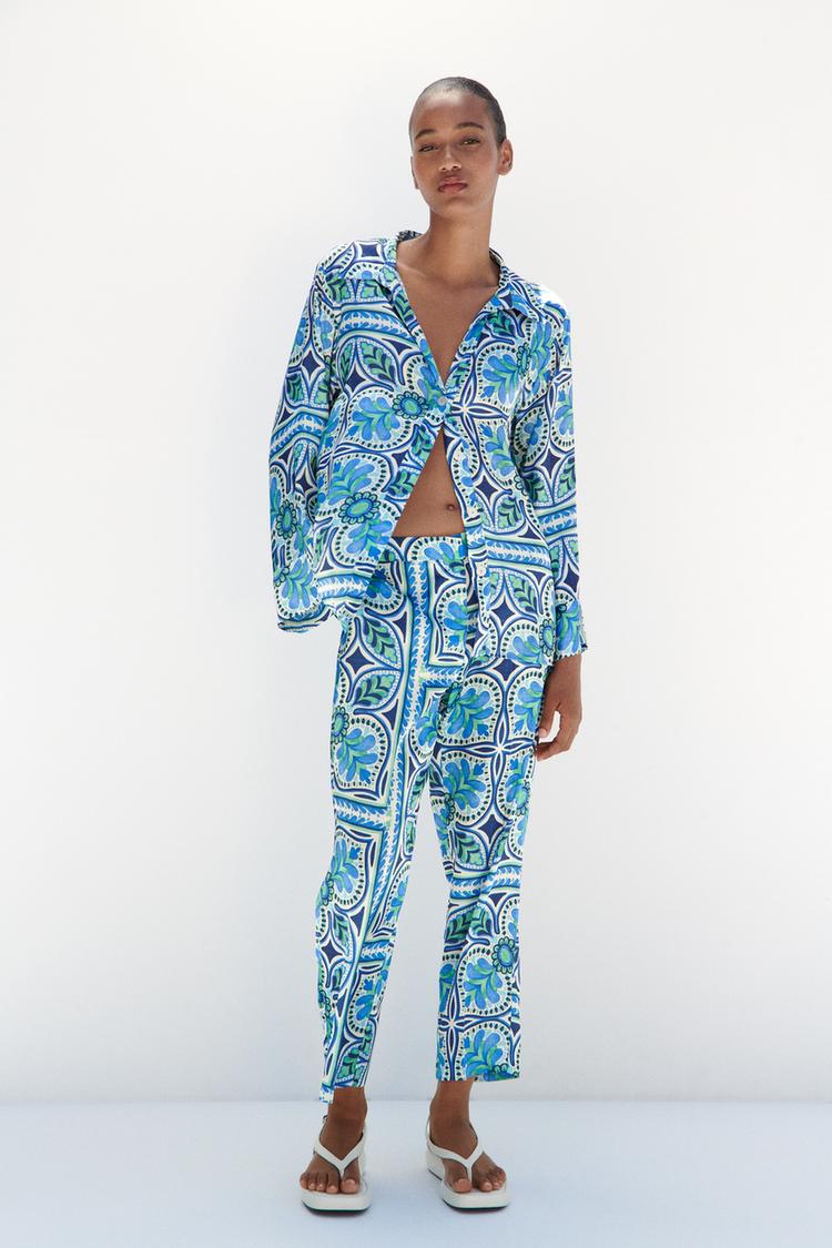 PRINTED CROPPED TROUSERS