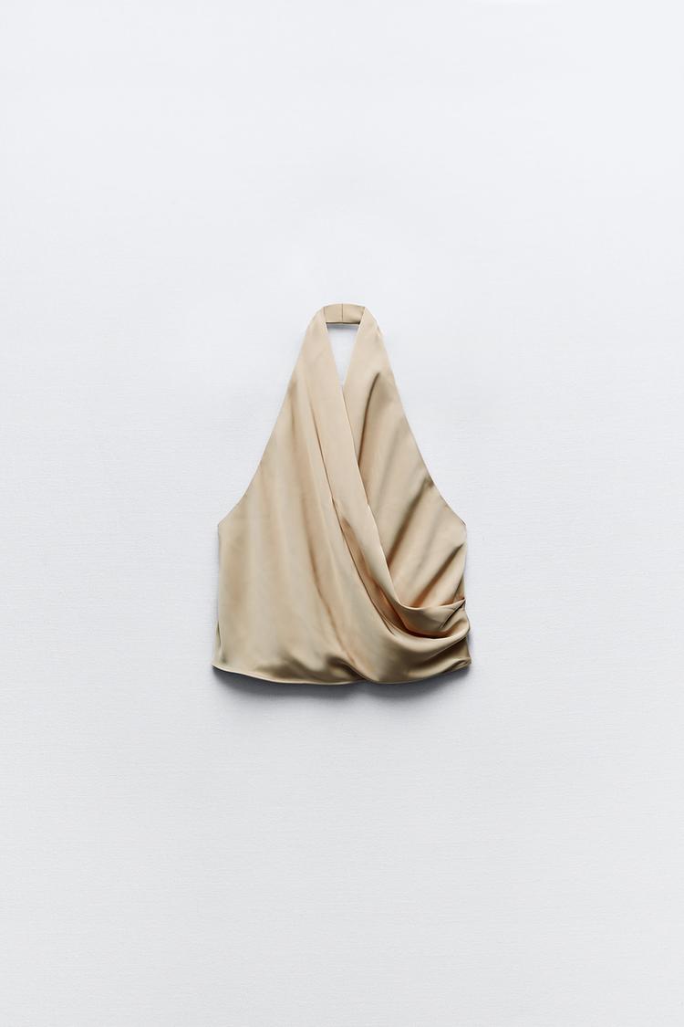 SATIN HALTER TOP