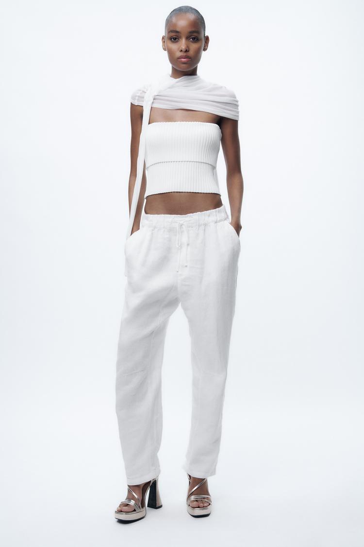 LINEN PYJAMA-STYLE TROUSERS