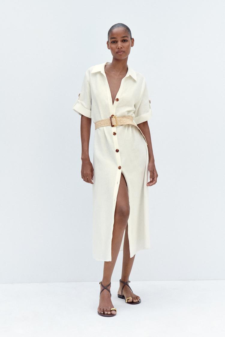 SHIRT DRESS WITH BELT