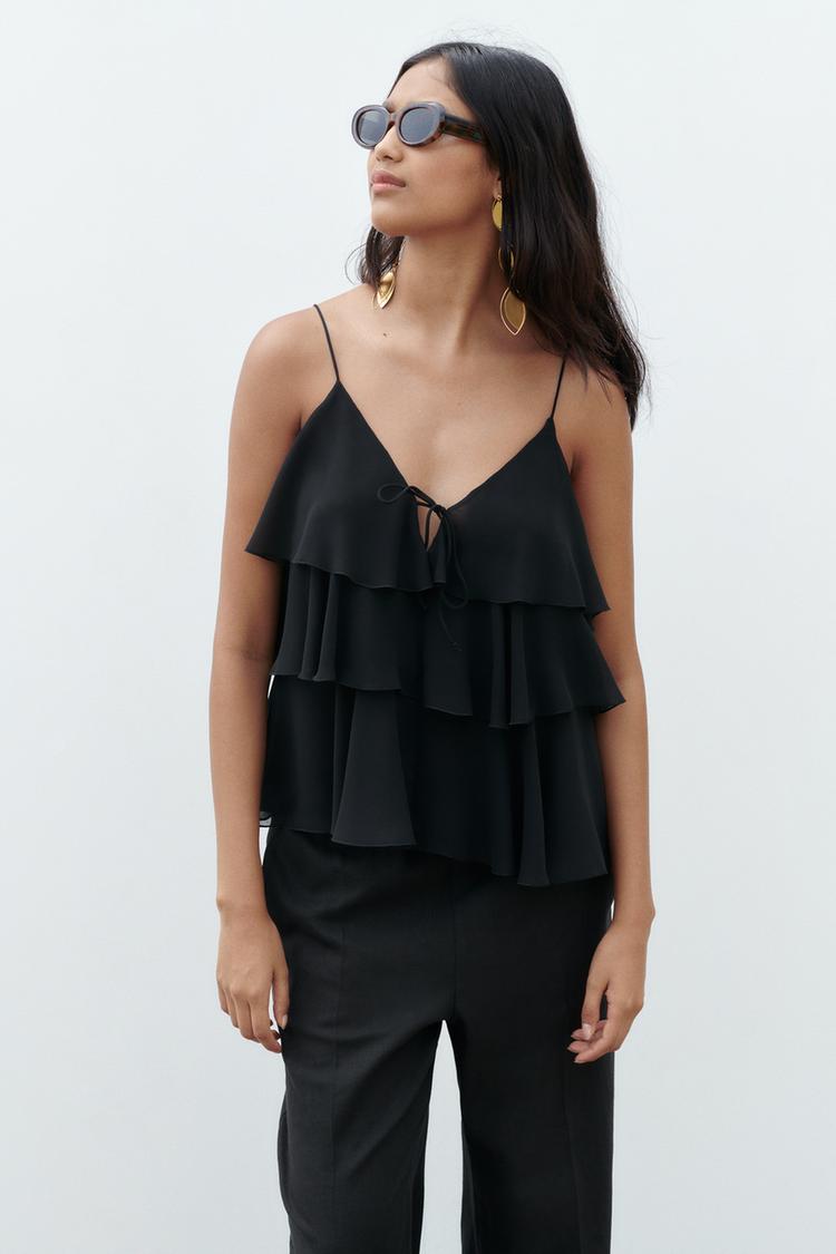 CAMISOLE TOP WITH RUFFLES