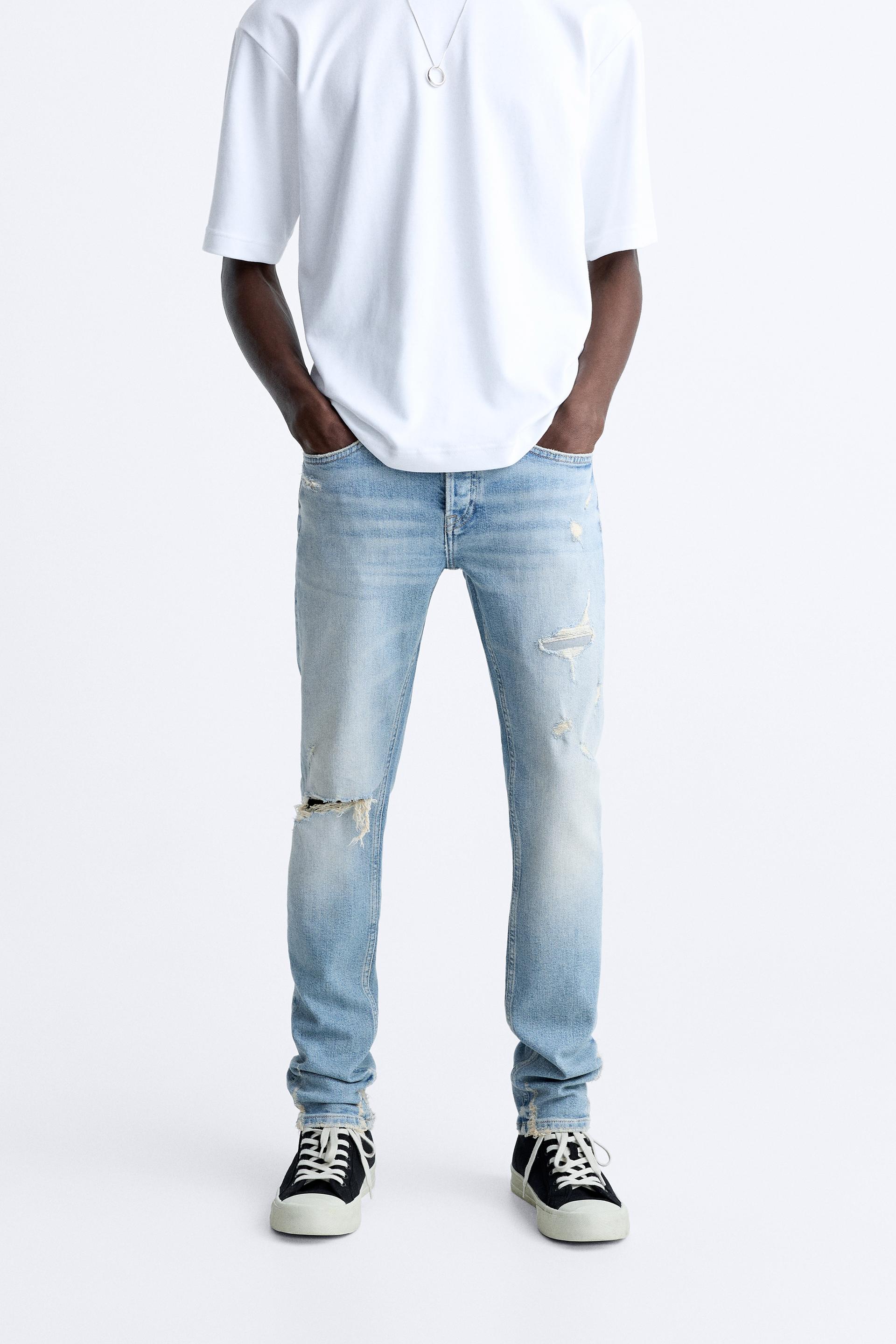 Zara Jeans Rib Zara Ripped Slim Jeans International Shipping