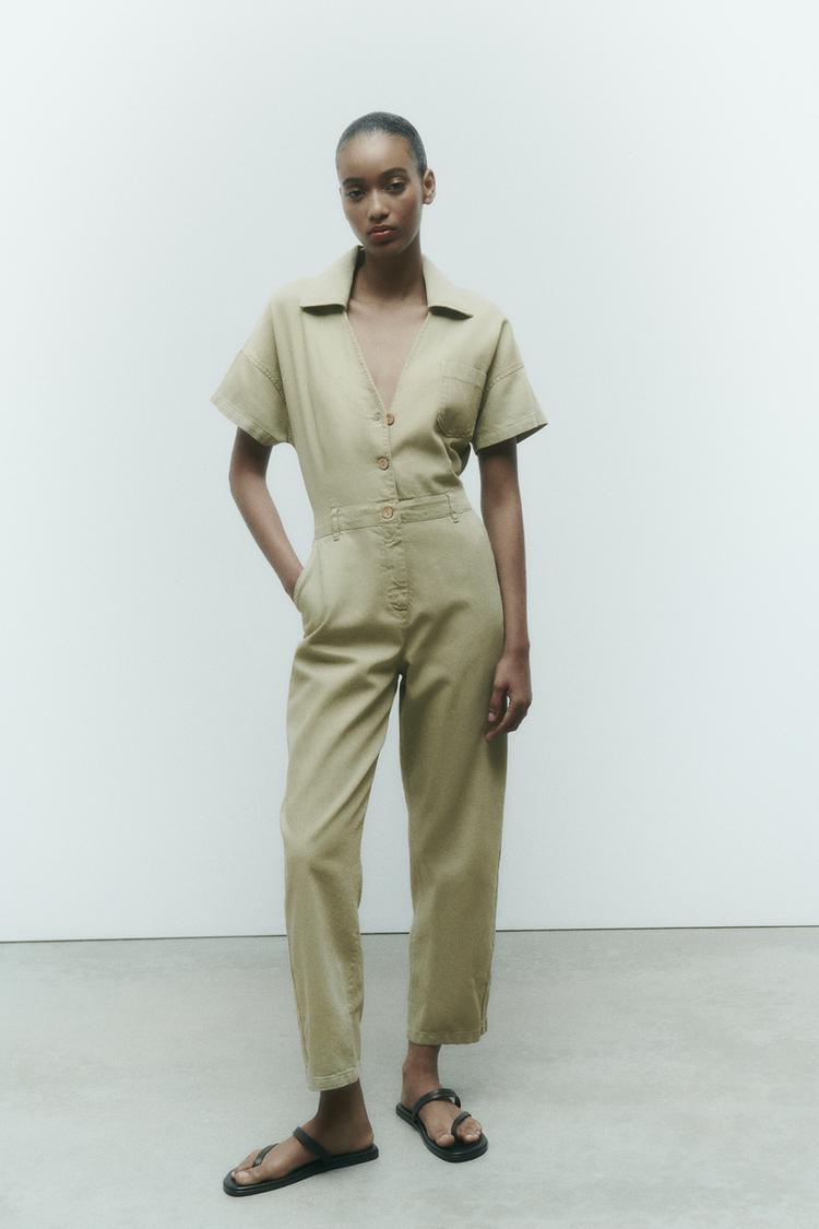 SHORT SLEEVED JUMPSUIT