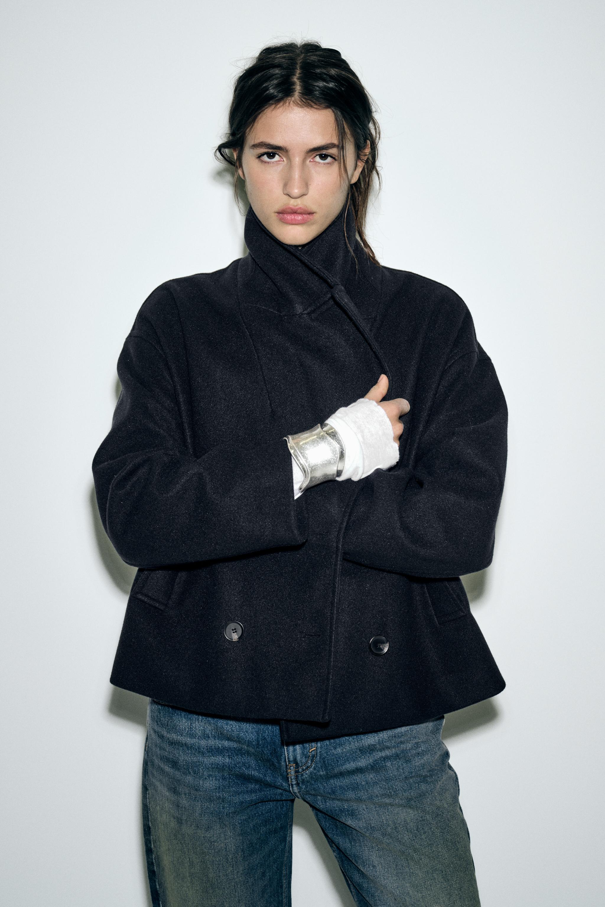 Zara SOFT DOUBLE BREASTED CROPPED COAT | Mall of America®